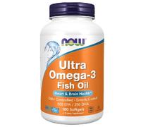 NOW Foods Ultra Omega 3 500 EPA/250 DHA 180 Softgels | Fish Oils Cardio Support