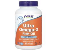 NOW Foods Ultra Omega-3 Fish Oil 180 Softgels EPA 500mg DHA 250mg Supplements