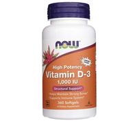 NOW Foods Vitamin D-3 1000 IU Strong Bones Immune System Support 360 Softgels