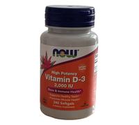 NOW Foods Vitamin D-3 2,000 IU 240 Softgels, Strong Bones, Immune System Support