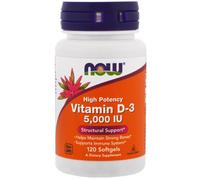 NOW Foods Vitamin D-3, 5000iu x 120 Softgels