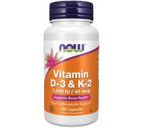 NOW Foods Vitamin D-3 & K-2 - 120vcaps