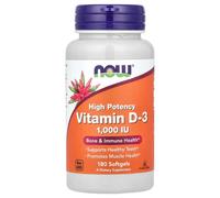 NOW Foods Vitamin D3 1000IU Immune Support Softgels - 180 Softgels
