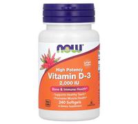 NOW Foods Vitamin D3 2000IU Immune Support Softgels - 240 Softgels