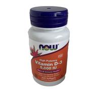NOW Foods Vitamin D3 High Potency 5000IU 240 Softgels | Immune Bone Support FP