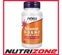 Now Foods, Vitamin D-3 & K-2, 1,000 IU / 45 mcg, 120 Veggie Caps