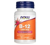 Now Foods Witamina B12 z kwasem foliowym 1000 mcg - 100 tabletek do ssania