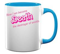 Now I Am Become Death The Destroyer of Worlds Ceramic Tea Coffee Mug Light Blue