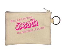 Now I Am Become Death The Destroyer of Worlds Key Chain Coin Purse Beige