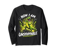 Now I AM Unstoppable Fierce Dinosaur Workout Kids Long Sleeve T-Shirt