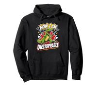 NOW I AM UNSTOPPABLE Fierce Dinosaur Workout Kids Pullover Hoodie