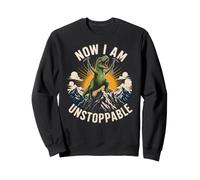 NOW I AM UNSTOPPABLE Fierce Dinosaur Workout Kids Sweatshirt