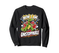 NOW I AM UNSTOPPABLE Fierce Dinosaur Workout Kids Sweatshirt