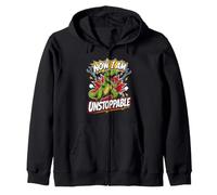 NOW I AM UNSTOPPABLE Fierce Dinosaur Workout Kids Zip Hoodie