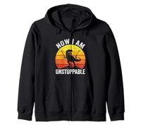 Now I Am Unstoppable - Funny Saying T-Rex Novelty Dinosaur Zip Hoodie