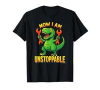 Now I Am Unstoppable - Funny T-Rex Cartoon T-Shirt