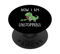 Now I Am Unstoppable Gift Funny Claw Grabber T Rex Dinosaur PopSockets Adhesive PopGrip