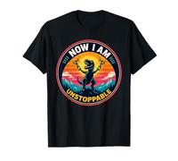 Now I Am Unstoppable Retro T Rex Motivational Graphic T-Shirt
