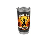 Now I Am Unstoppable Rex Sarcastic Funny Saying Joke Retro Stainless Steel Insulated Tumbler