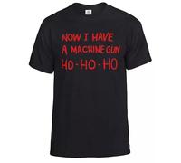 Now I Have A Machine Ho Ho Ho T-Shirt Men's Inspired by Die Hard Tee Top(Black,XL)