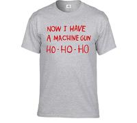 Now I Have A Machine Ho Ho Ho T-Shirt Men's Inspired by Die Hard Tee Top(Sport Grey,S)