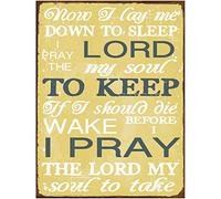 Now I Lay Me Down To Sleep Prayer Tin Signs Vintage Decor For Bars,Diner,Cafes Pubs Garage Home Wall Art Poster Metal Plaques 11.8X7.9 Inch
