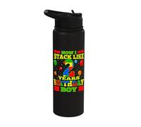 Now I Stack Like 2 Years Old Block Building 2nd Birthday Boy Stainless Steel Insulated Water Bottle