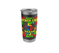Now I Stack Like a 5 Year Old Log House for 5th Birthday Stainless Steel Insulated Tumbler