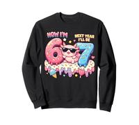 Now I'm 6 Next Year I'll be 7 Axolotl Ice Cream 67 Birthday Sweatshirt