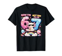 Now I'm 6 Next Year I'll be 7 Axolotl Ice Cream 67 Meme Bday T-Shirt