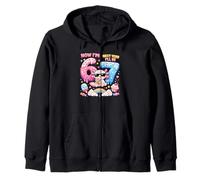 Now I'm 6 Next Year I'll be 7 Axolotl Ice Cream 67 Meme Bday Zip Hoodie