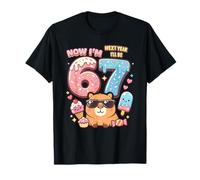 Now Im 6 Next Year I'll be 7 Capybara Ice Cream 67 Meme Bday T-Shirt