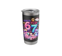Now I'm 6 Next Year I'll be 7 Colorful Pony 67 Meme Birthday Stainless Steel Insulated Tumbler