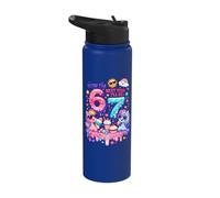 Now I'm 6 Next Year I'll be 7 Colorful Pony 67 Meme Birthday Stainless Steel Insulated Water Bottle