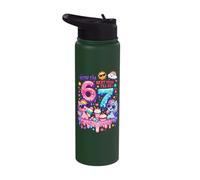 Now I'm 6 Next Year I'll be 7 Colorful Pony 67 Meme Birthday Stainless Steel Insulated Water Bottle