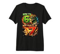 Now I'm 6 Next Year I'll be 7 Kaiju 67 Meme Kids Birthday Premium T-Shirt