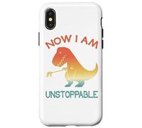Now I'm Unstoppable - Funny Retro Vintage T-Rex Dinosaur Case for iPhone X/XS