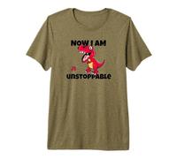 Now I'm Unstoppable - Funny Unstoppable T-Rex Pun Dinosaur Premium T-Shirt