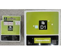 NOW INK LTD 40912 Label Tape. Compatible with DYMO D1 Series Standard Labelling Tapes. (9mm, RED ON Clear)