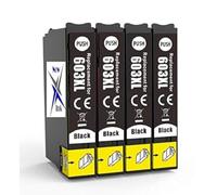 Now Ink's Starfish 603XL 4 BLACK Ink Cartridges for 603 Compatible with Epson 603XL WF-2830 WF-2830DWF WF2830 WF2850 WF2835 XP-3100 XP-2100 XP-2105 XP-3105 XP-4100 XP-2105 XP-4105 (4X BLACK)