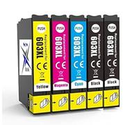 Now Ink's Starfish Ink Cartridges for 603 XL. Compatible with Epson 603xl. WF-2830 WF-2830DWF WF2830 WF2850 WF2835 XP-3100 XP-2100 XP-2105 XP-3105 XP-4100 XP-2105 XP-4105 (FULL SET + BLACK)