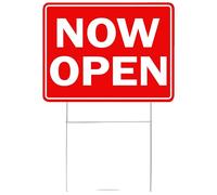 Now Open Yard Sign Double Sided With Stake Large 16 Inch By 12 Inch Red Business Retail Store Shop