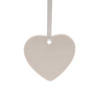 Now Or Never Studios Made to Order Ceramic Heart Ornament with Grey Ribbon