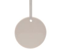Now Or Never Studios Made to Order Ceramic Round Ornament with Grey Ribbon