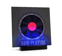 Now Playing Vinyl Record Stand, Vinyl Album Display Holder, 7-Color Lights | Light Up Wood Record Stand, Acrylic Sign, Adjustable LED, LP Record Player Accessories, Gifts for Vinyl Lovers & Collectors