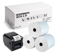 Now Products 80x80mm Thermal Till 200 Rolls, Premium White Thermal Receipt Paper, Compatible with Epson, Star, Sharp, Samsung, NCR, Aures & More, Card Machine & POS Register Roll, Shrink Wrapped
