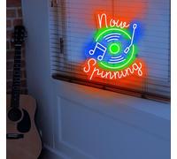 Now Spinning Retro Record Player Neon Sign Music Player Led Signs Wall Art Room Decors