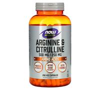 NOW Sports - Arginine & Citrulline 240 Veg Capsules | L-Arginine + L-Citrulline