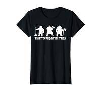 Now Thats Fighting Talk Funny Dwarf Fantasy Gaming T Shirt T-Shirt, Women, Black, X-Small