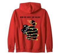 Now We Have The Salad Cat Tangled Xmas Lights Zip Hoodie